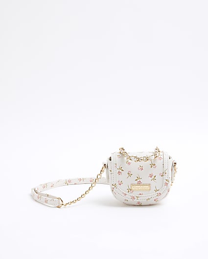 Girls Cream Floral Mini Cross Body Bag