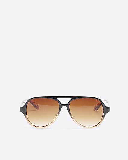 Mini Boys Black Ombre Aviator Sunglasses