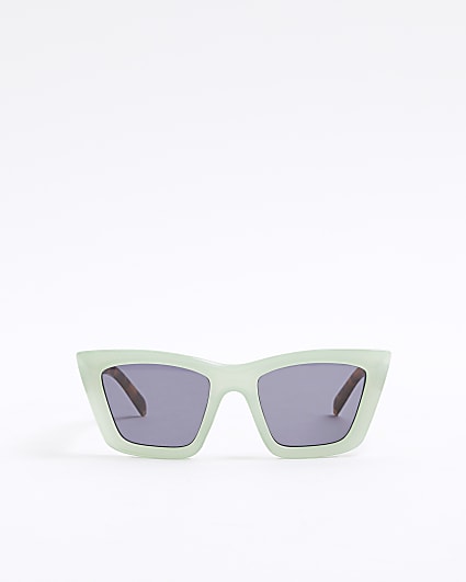 Girls Green Tortoise Cat Eye Sunglasses