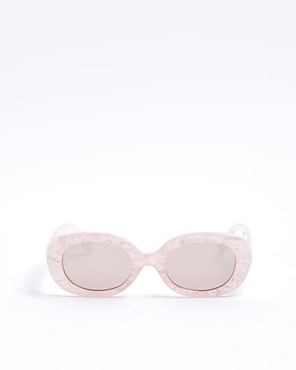 Mini Girls Pink Pearlised Oval Sunglasses