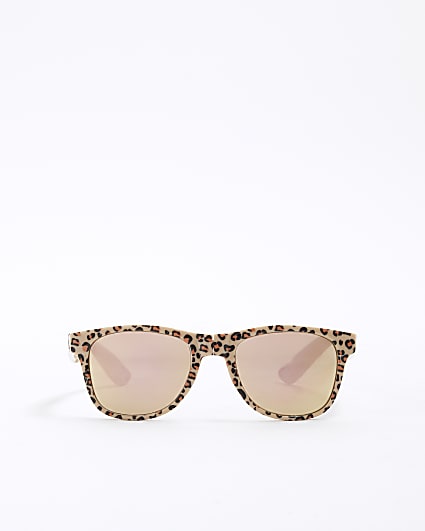 Mini Girls Brown Leopard Print Sunglasses