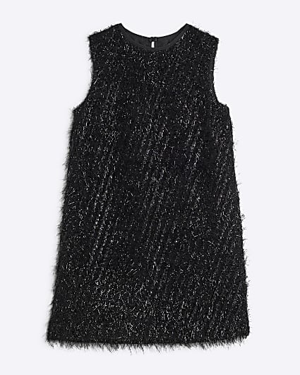 Girls Black Tinsel Dress