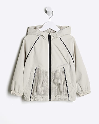 Mini Boys Stone Sporty Piped Jacket