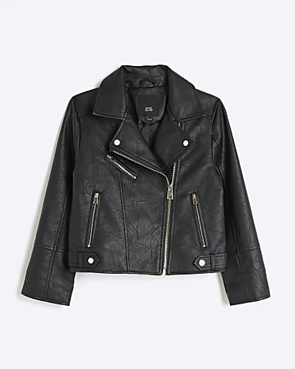 Girls Black Biker Jacket