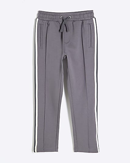 Boys Grey Taped Stripe Joggers