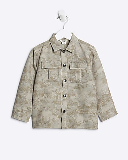 Mini Boys Stone Camo Japanese Shacket