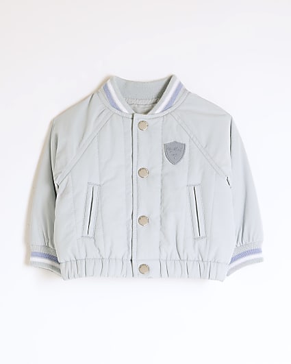 Baby Boys Blue Bear Bomber Jacket