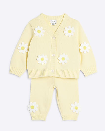 Baby Girls Yellow Daisy Crochet Top Set