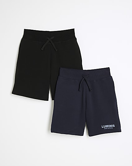 Boys black Luminis graphic shorts 2 pack