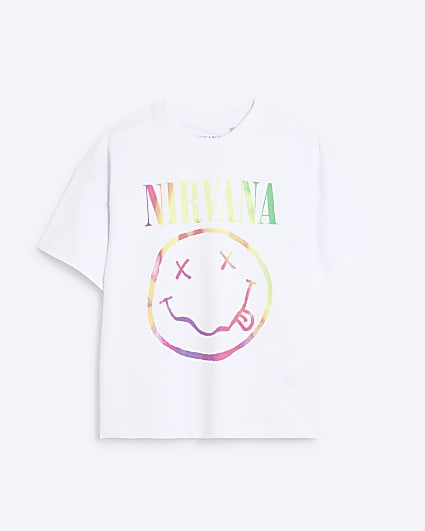 White Nirvana Smiley Face T-Shirt