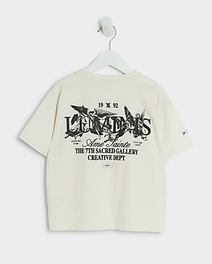 Mini boys beige Luminis graphic t-shirt