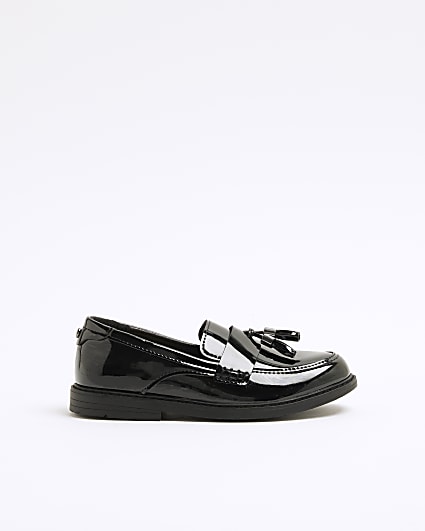 Boys Black Patent Tassel Loafers