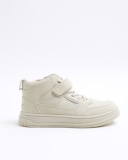 Boys Beige Luminis Velcro High Top Trainers
