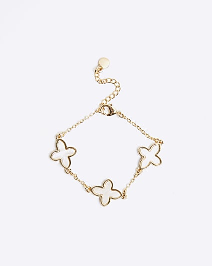 Girls gold clover bracelet