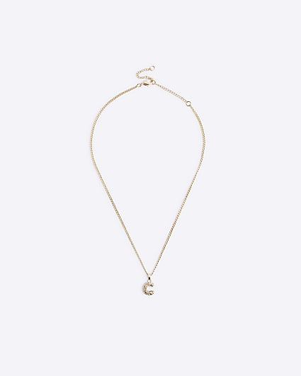 Gold C Initial Necklace