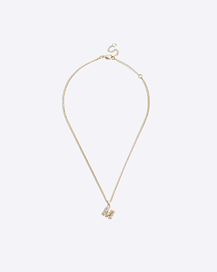 Gold M Initial Necklace