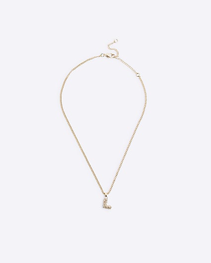 Gold L Initial Necklace