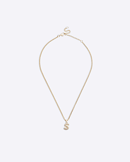 Gold S Initial Necklace