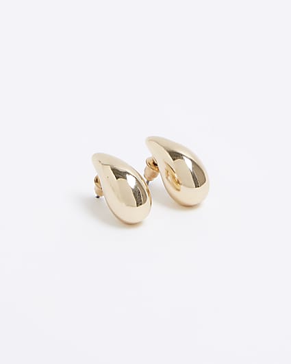 Girls gold dome earrings