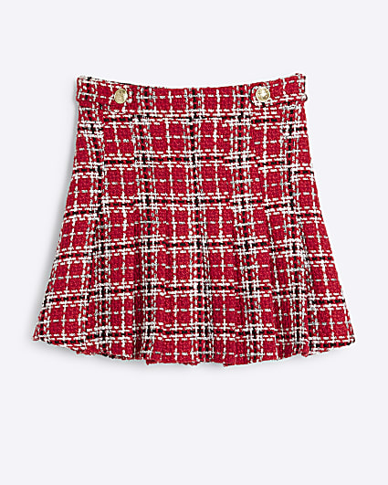 Girls Red Boucle Skirt