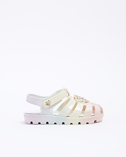 Mini Girls Multi Colour Rainbow Jelly Sandals