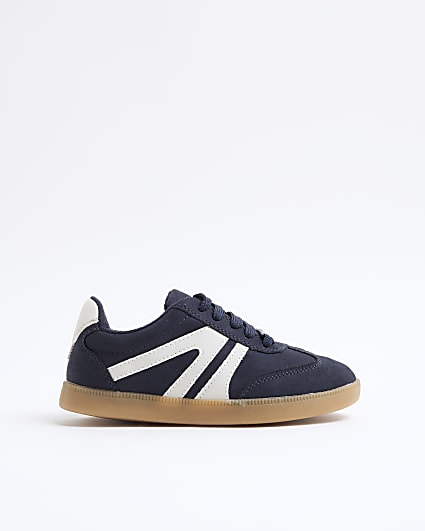 Boys Navy Lace Up Trainers