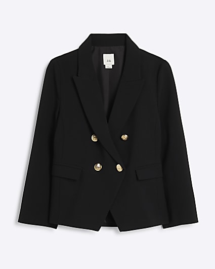 Girls Black Military Blazer