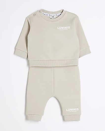 Baby Boys Beige Luminis Sweatshirt Set