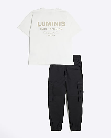 Boys stone luminis t-shirt and cargo set