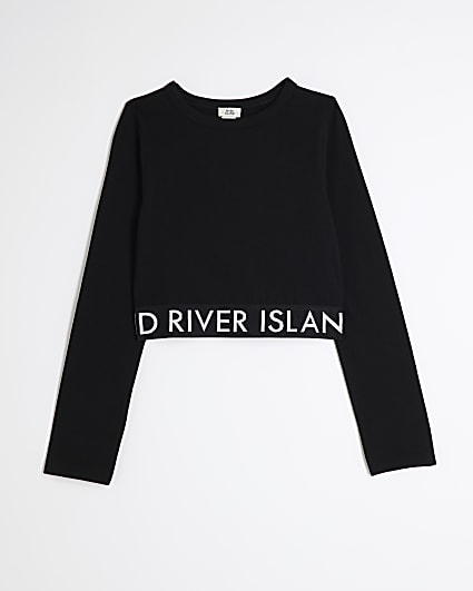 Girls Black RI Graphic Top