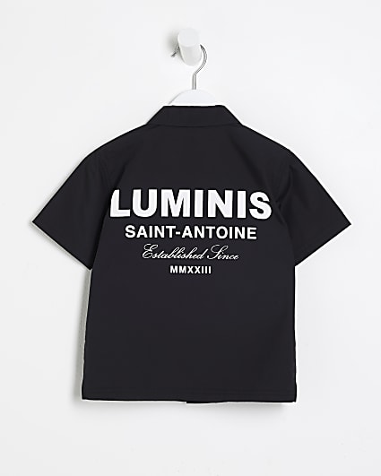 Mini boys black Luminis graphic shirt