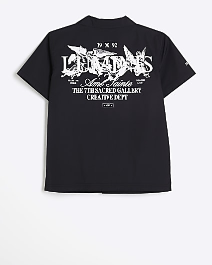 Boys black Luminis gothic graphic shirt