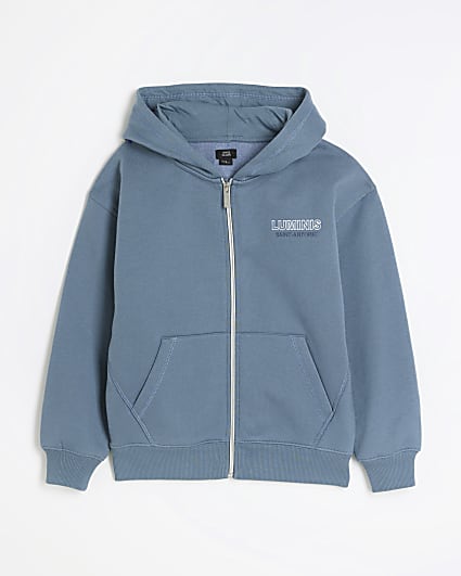 Boys Blue Luminis Zip Through Hoodie