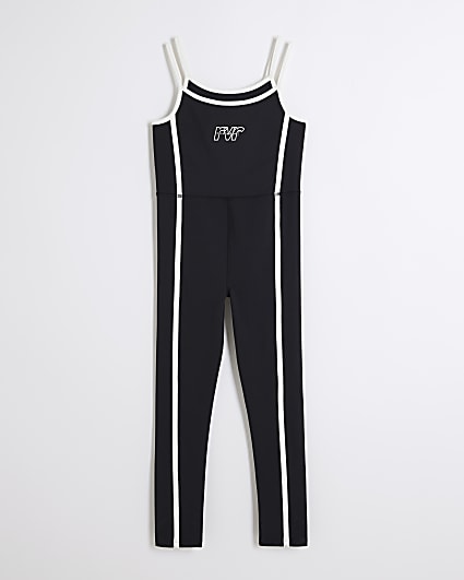 Girls black RI Active tipped jumpsuit