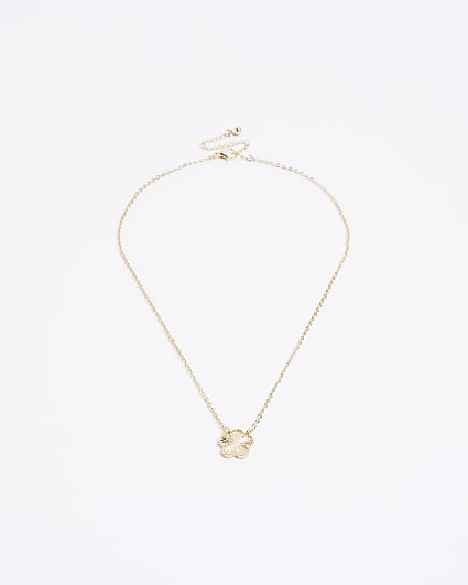 Gold colour flower necklace