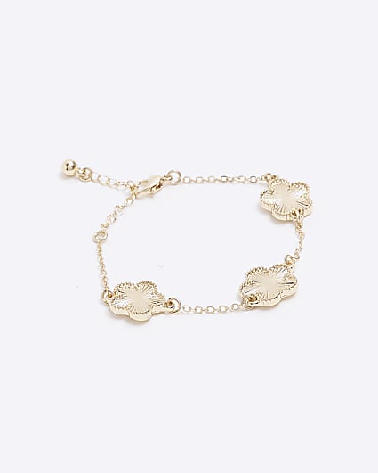 Gold colour flower bracelet