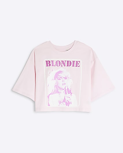 Girls Pink Blondie Crop graphic T-shirt