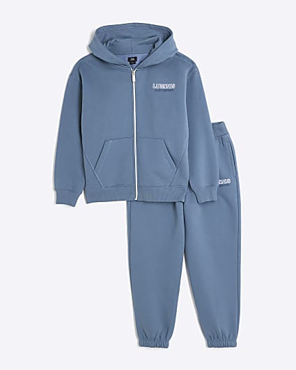 Boys Blue Luminis Zip Through Hoodie Set