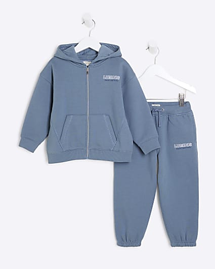 Mini Boys Blue Luminis Zip Through Set