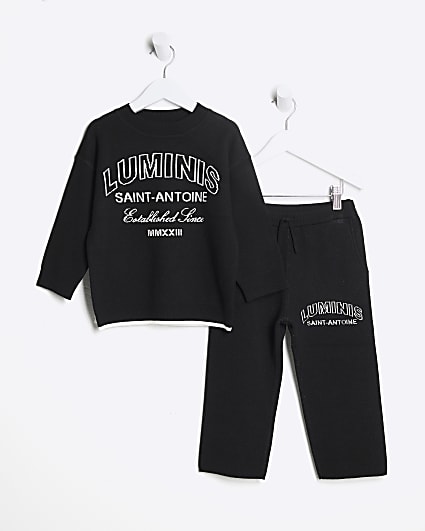 Mini Boys Black Luminus Jumper Set