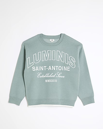 Boys Green Luminis Graphic Jumper