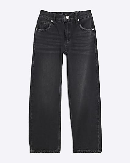 Girls Black Straight Leg Jeans