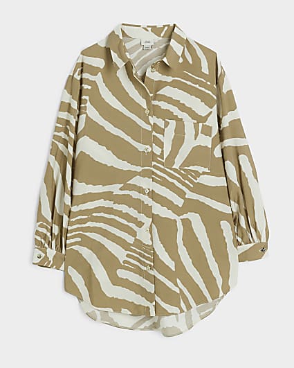 Girls beige zebra print shirt