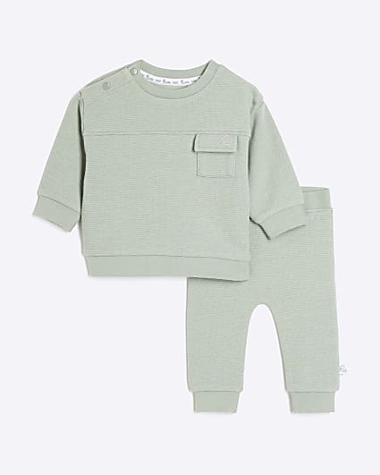 Baby Boys Khaki Ottoman Sweatshirt Set