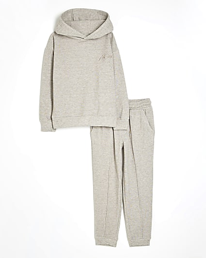 Boys Beige Cosy Hoodie And Joggers Set