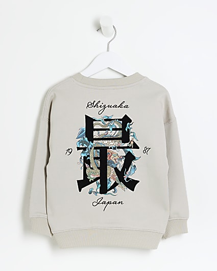 Mini Boys Stone Dragon Graphic Sweatshirt