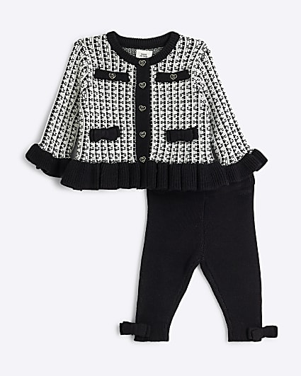 Baby Girls Black Cardigan Set