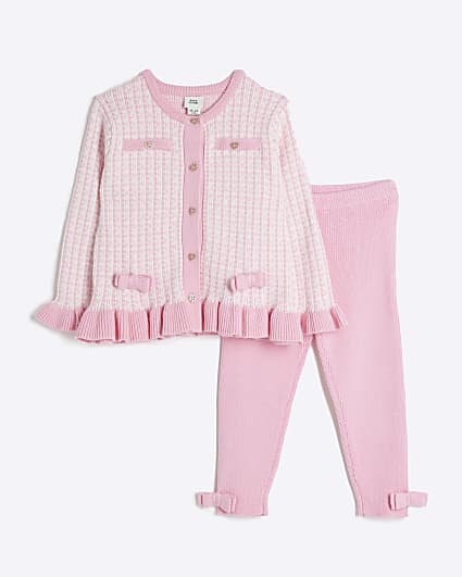 Baby Girls Pink Cardigan Set