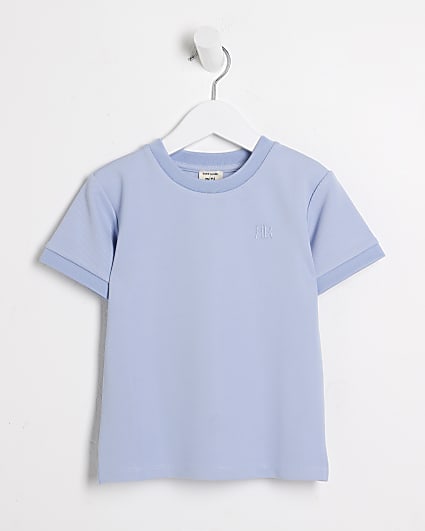 Mini boys blue twill smart t-shirt