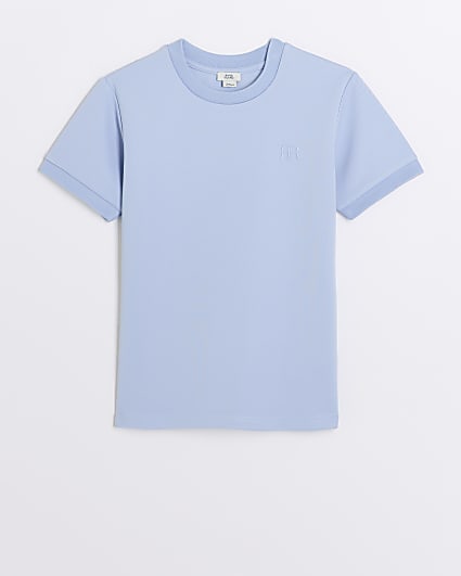 Boys blue twill smart t-shirt